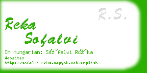 reka sofalvi business card